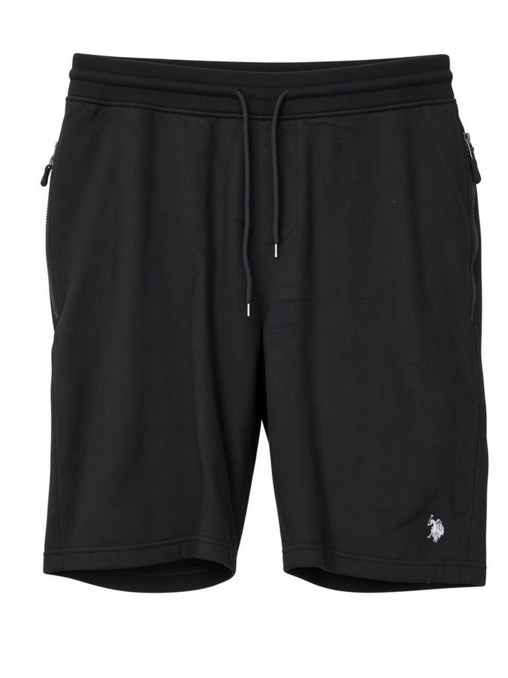 US Polo Assn Womens Casual XL Black  Drawstring Shorts Zip Pockets Sportscore